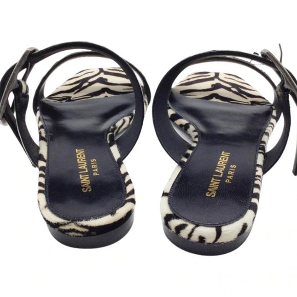 Saint Laurent Hair on Zebra Sandals - Picture 5 of 6